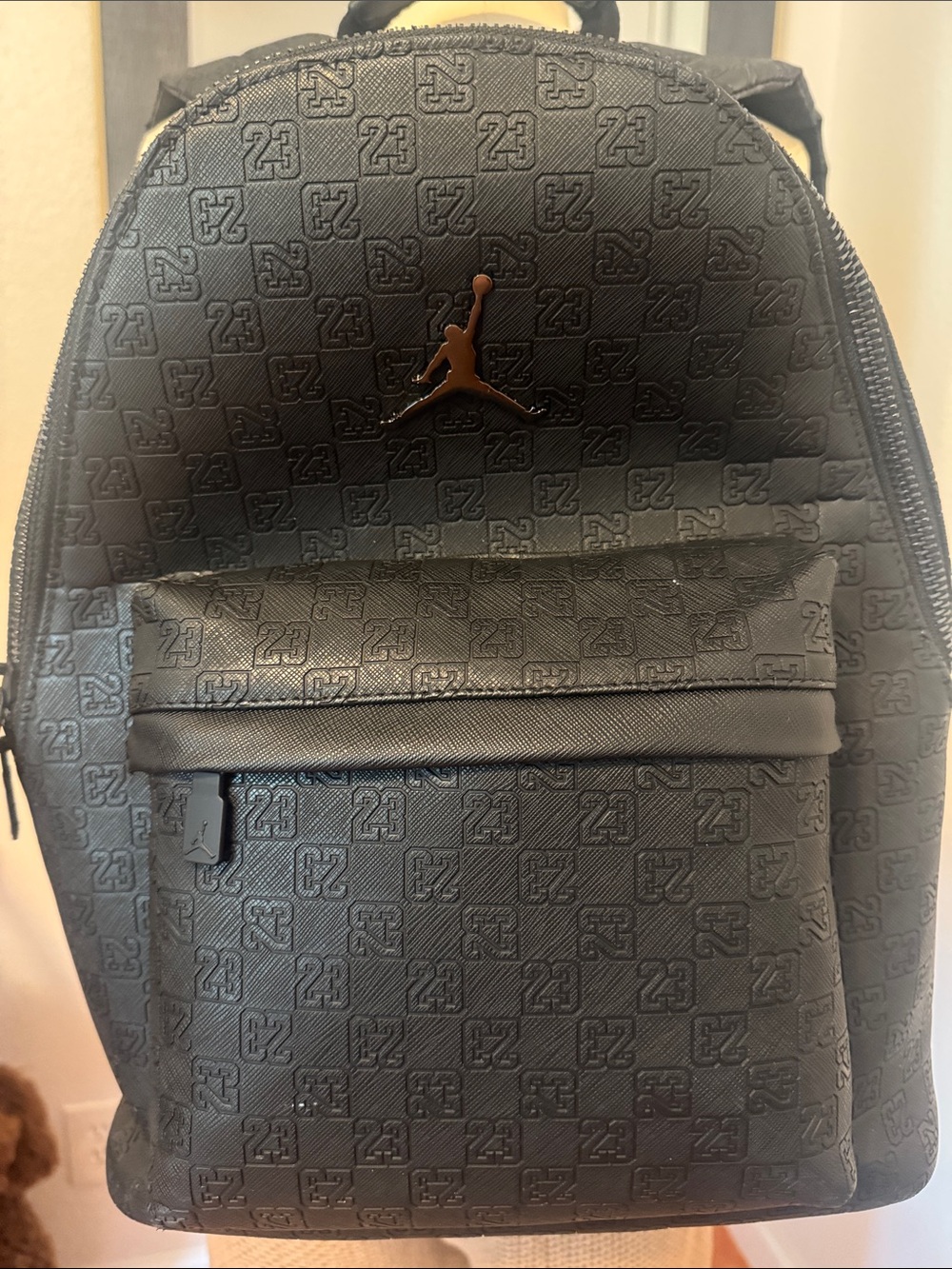 Jordan Black Embossed '23' Backpack with Jumpman Logo